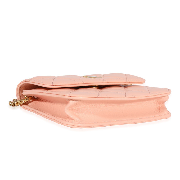 Chanel Light Orange Quilted Lambskin Pearl Crush Clutch - Picture 8 of 8